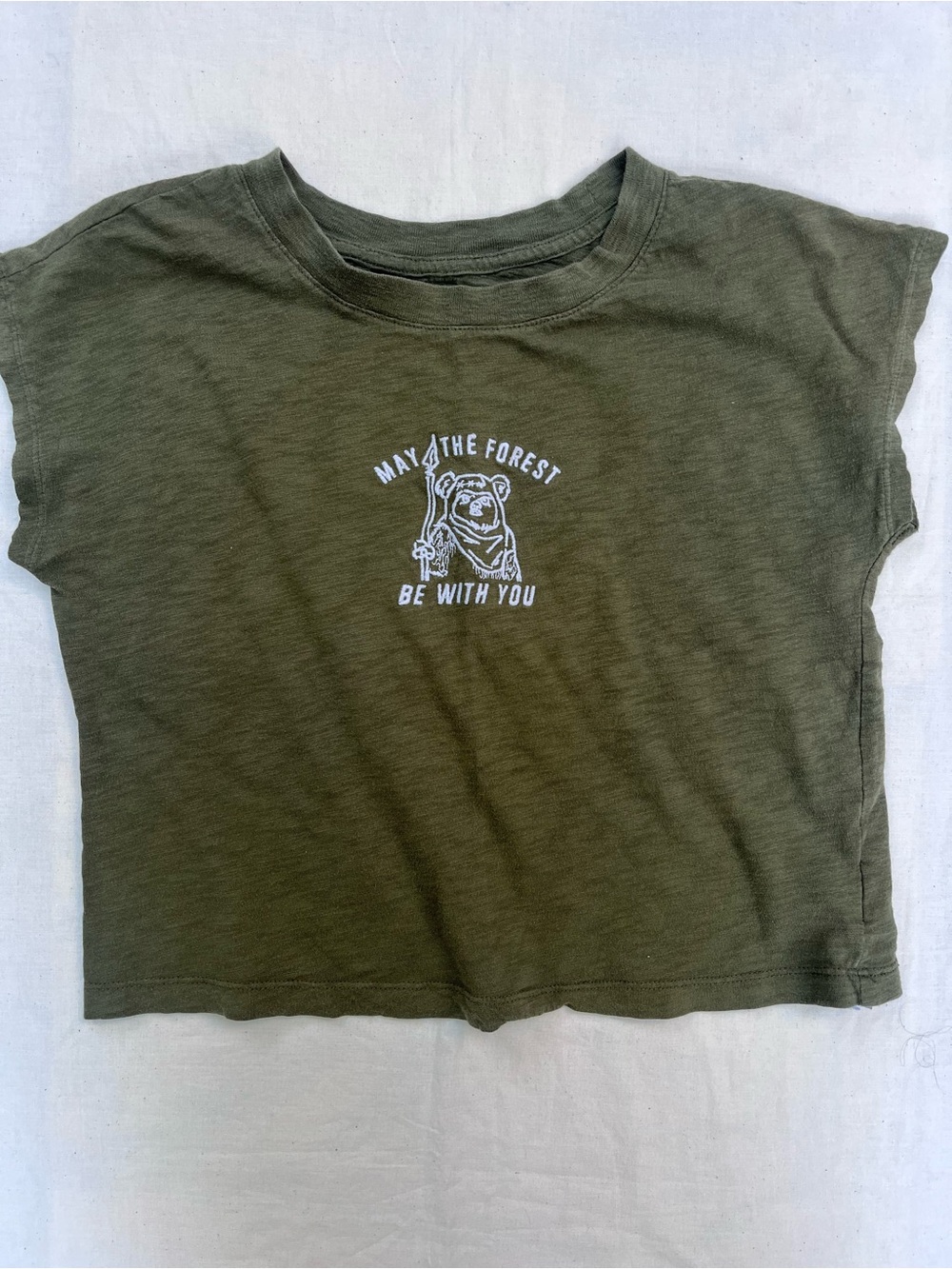 Kids Star Wars “May the Forest Be With You” Ewok Crop Graphic Tee